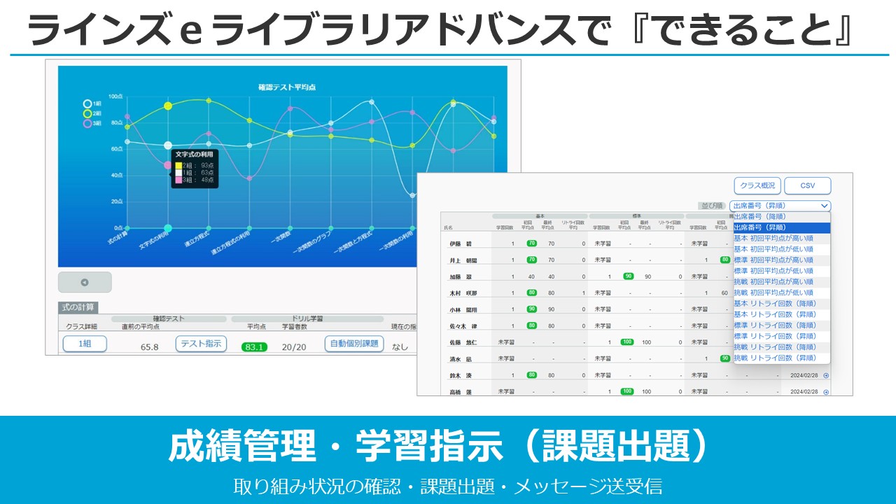 ラインズｅライブラリでできること（課題出題）